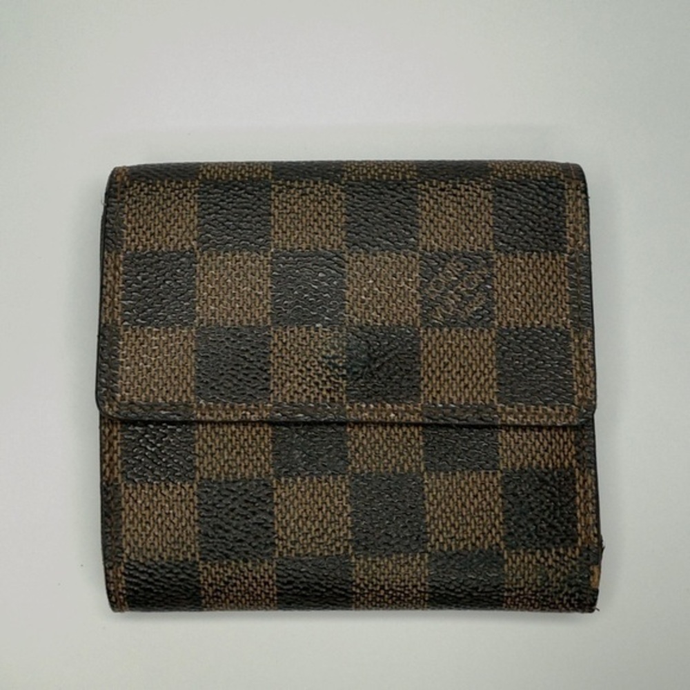 Louis Vuitton Damier Ebene Brown Monogram Canvas Trifold Wallet | Unisex | Used